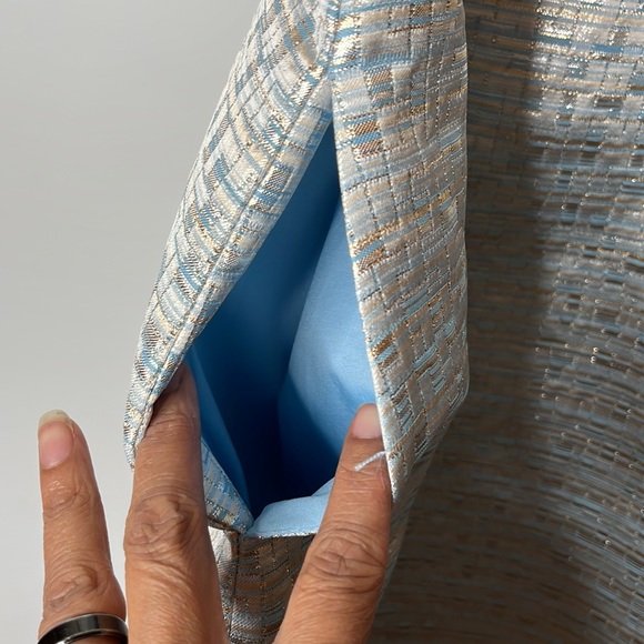 Aiden Mattox Womens Sheath Dress blue Adornments Sleeveless silver Size 2 - Picture 7 of 9